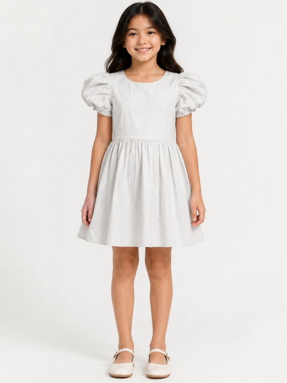 NWT Polo Ralph Lauren Balloon Sleeve Seersucker Dress Girls White  Size 2/3/6